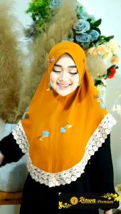 Efrina Rizwa Premium Bergo Crinkle 3D Renda Import