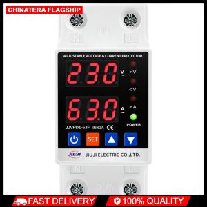 Robust 63A 220V Over Under Voltage Protector with Dual Display and Adjustable Settings for Electrical Safety
