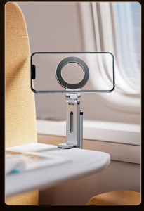 Giá đỡ kệ đỡ điện thoại từ tính gập xoay 360 độ để bàn kẹp thành bàn ô tô máy bay livestream selfile tự sướng