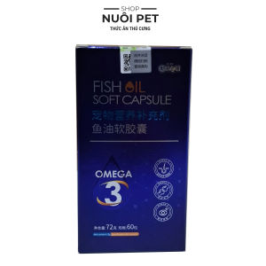 Dầu cá chó mèo bổ sung Omega-3 Fish Oil Soft Capsule cho chó mèo hộp 60 viên loại mới tăng đề kháng da lông chắc khỏe