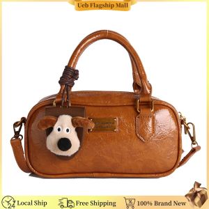 [Ueb Flagship Mall] Women PU Leather Top Handle Shoulder Bag with Zipper Versatile Handheld Diagonal Bag Adjustable Strap for Travel Work Daily Use