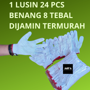 SARUNG TANGAN KERJA BENANG 8 PUTIH TEBAL SARUNG TANGAN KERJA PTL