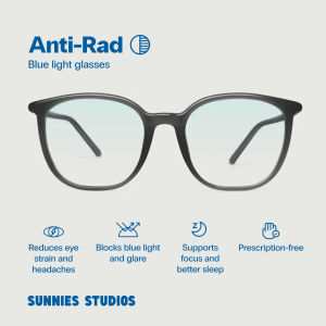 Sunnies Studios Anti-Rad Adaptive Eyewear Gatsby (Non-Graded Anti Radiation Eyeglasses for Men and Women)