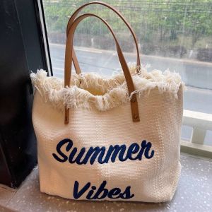XUNXUAN Portable Lightweight Eco Bag For Students Storage Bag Large Capacity Embroidery Letter Student Bags Shopping Bag Tote Bag Women Shoulder Bags Women Handbags Korean Canvas Bag