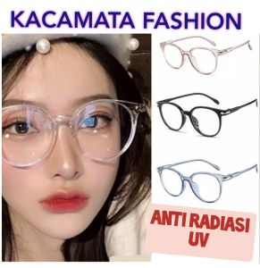 Kacamata Anti Radiasi Fashion Wanita Pria Frame Sunglasses Lensa Transparan IMPORT KACA MATA KOREA