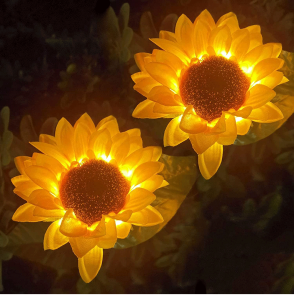Solar Sunflower Outside Garden Lawn Light IP65 Waterproof Solar Flower Pathway Lamp for Patio Yard Wedding Holiday Decoration