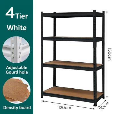 4 Tier Metal Boltless Rack Kitchen Organizer Storage Shelf Heavy Duty Rack Space Saver Multi Purpose Shelving Unit for Home Kitchen Storage