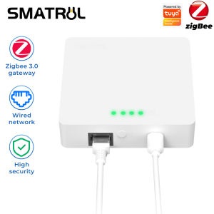 SMATRUL ZigBee 3.0 gateway control center Multi-function Home Appliances via Alexa Google Supports 150 device local scene linkage USB interface 2.4g network