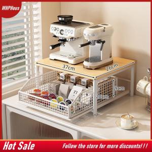 【COD】🔥🔥🔥 Modern Kitchen Storage Rack Sturdy Solid Wood and Metal Microwave Stand Shelf Countertop Organizer