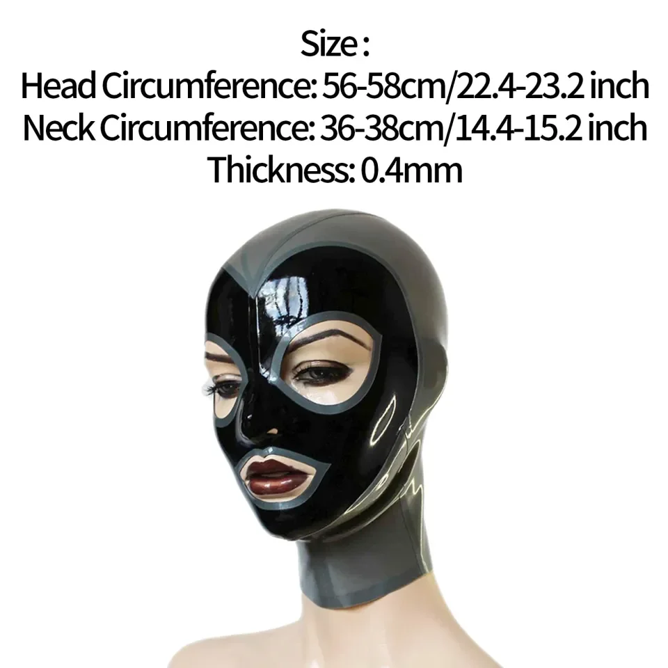 Latex Hood Mask Unisex Latex Fetishe Mask Shiny Metallic Open Eyes And  Mouth Headgear Full Face Mask Rubber Hoods Deadpools Mask | Lazada