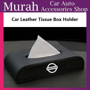 Ready Stock Leather Car Tissue Box Holder for Nissan Logo