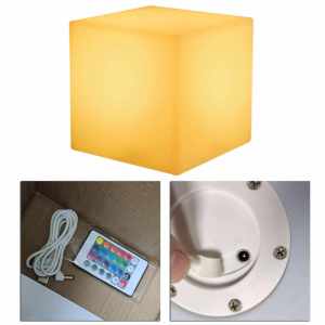 Glowing Cube Square Stool LED Light Cube Seat Chair Waterproof Rechargeable Lighting Sitting Stool Multipurpose Lighting