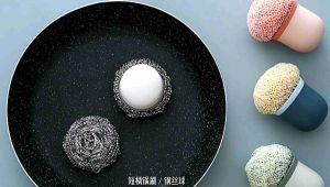 Short Handle Pot Brush Steel Ball/Nanofiber Cleaning Ball