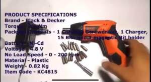 Black & Decker cordless rechargeable screwdriver ( KC4815) ( KC3610)