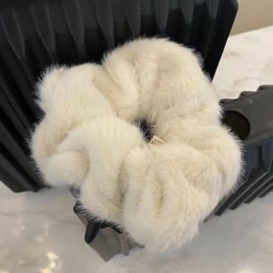 MENGLIANG Exquisite Large Scrunchies Plush Fluffy Women Hair Rope  Fashion Headband Autumn Winter