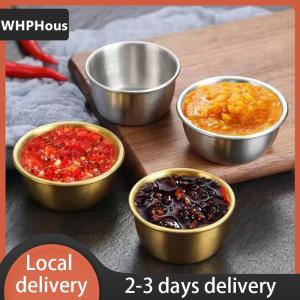 [COD] WHPHous Ship within 24 hours Sauce Dipping Bowl 304 Stainless Steel Dipping Cups Round Sauce Dishes 50 60ml Mini Reusable Seasoning Cups Dipping Cups