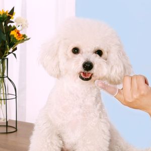 Transparent Silicone Finger Toothbrush Pet Cat Dog Teeth Cleaning Finger Cots