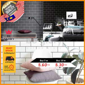 PVC Wallpaper Sticker Brick 60cm x 1m Home Decor Living Room Bedroom Self adhesive Waterproof Wall Paper Kertas Dinding