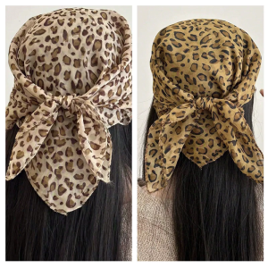 Animal Print Scarf Fashion Women Headscarf Everyday Commuters Head Scarf for Casual Outings