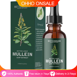 BetterLungs Mullein Leaf Extract Support Lung Cleanse & Respiratory Function for Healthy Breathing - Natural Supplement Tincture Drops Non-GMO Vegetarian 【Original+24hours delivery】