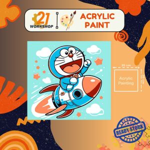 (READY STOCK) Diy Oil Painting Canvas Frame  20x20CM Paint By Number/ Oil Paint Wall Art / Canvas painting with frame / 数字油画