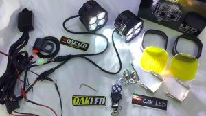 ไฟสปอตไลท์มอเตอร์ไซค์รุ่น L4zL4xL6x ชุดสายไฟแบบสายถัก รีโมทควบคุม สวิทซ์แฮน เลือกซื้อ 3ราย ติดตั้งได้ง่าย ใช้เติมเต็มเตอรี่ใช้งานได้ทันที