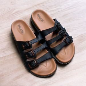 Sandal Jelly Wanita Terbaru/ Sendal Flat Gesper Karet Ban 3 Cewek Kekinian/Alina 225-K5 Jelly Import