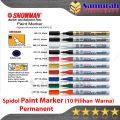 Spidol Paint Marker Snowman Permanent 10 Warna - Emas Perak Putih Hitam Pink Kuning Merah Biru Hijau. 