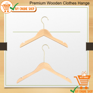 READY STOCK Muji Style 10pcs Adult Or Child Premium Wooden Clothes Hanger Baju Hanger Kayu Muji