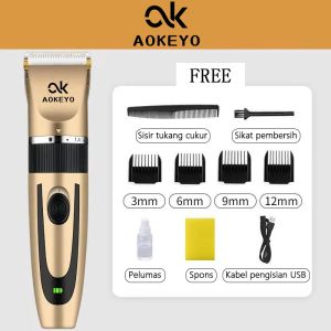 AOKEYO Alat Cukur Rambut Elektrik Hair Clipper Alat Potong Rambut Cliper Rambut Cordless Professional pemotong rambut Original