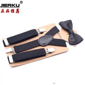 LZD Direct Sales 2.5CM Boys and Girls Elastic Stretch Suspenders Adjustable Three Clips Child Suspender Clip Suit
