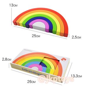 Todds & Kids Toys ของเล่นไม้เสริมพัฒนาการ สายรุ้ง สายรุ้งไม้ บล๊อกไม้ บล๊อกสายรุ้ง เรียนรู้สี ขนาด รูปทรง