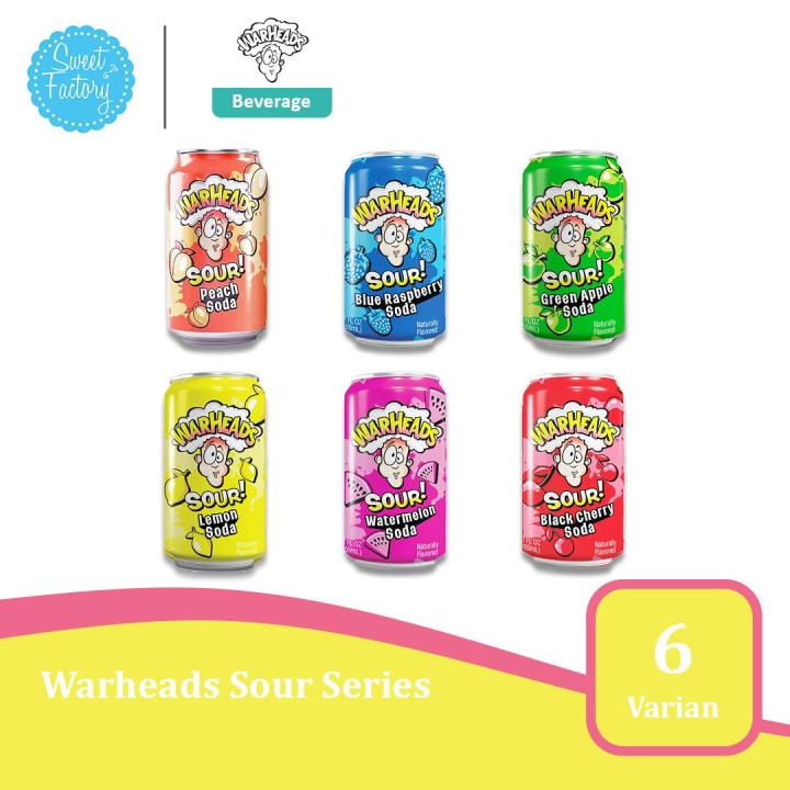 Warheads Sour Soda 355ml | Minuman Bersoda Ekstra Asam – 6 Varian Rasa ...