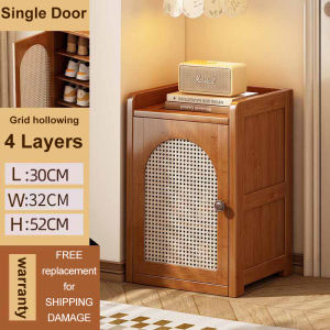 NEW multi-layer rattan shoe rack large capacity shoe cabinet wooden shoe rack organizer