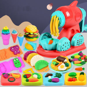 39-Pieces Playdough Play Food Set Pretend Play Food Dough Kitchen Plasticine Slime Molds Set Slime Making Hamburger Noodle Machine