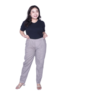 Putri Nasya Celana Kerja Kantor Basic Legging (NON STRETCH) Jumbo Wanita / Celana Wanita Super Big Size / Celana Bahan Formal Seragam Wanita Big / Celana Karet Kekinian Model Terbaru Trendy