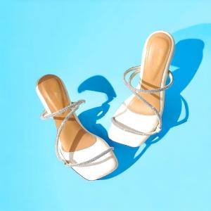 ZS73 Sandal Selop High Heels Dengan Gaya Casual Variasi Tali Menarik Dengan Berbagai Pilihan Warna
