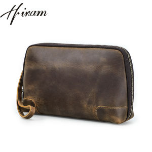 Hiram Genuine Leather Electronic Storage Bag USB Data Cable Moblie Accessories Gadgets Digital Travel Organizer Pouch Wallets