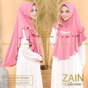Zain - Jilbab Instan Bergo Citra Super Premium Kerudung Instant Variasi Bunga Renda Hijab Instan Jersey Premium Korea