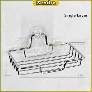 ZEO Soap Holder Stainless Steel Double Layer Soap Box Toilet Rack Wall-mounted Bathroom Holder