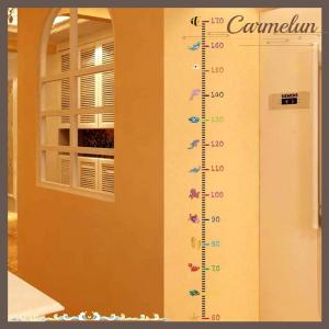 [Carmelun] Trái tim tường Sticker bé tăng trưởng biểu đồ dưới biển động vật chiều cao đo decal