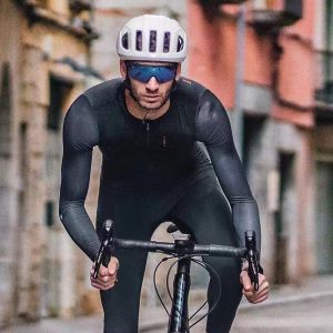 Santic Men Cycling Jersey Anti-sweat Sun Protection Breathable Quick Dry Long Sleeve Bicycle Bike Tops