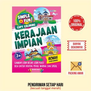 Buku Mewarnai Copy Coloring Kerajaan Impian Bonus Stiker Aktivitas Anak