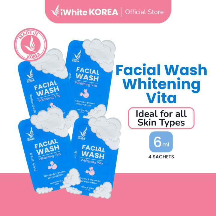 iWhite Korea Facial Wash Sachet 10ml - (Bundle of 4)