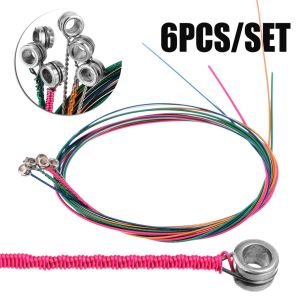 Acoustic Guitar Strings Guitar Strings One Set 6pcs Rainbow Colorful Color Chic Multicolor
