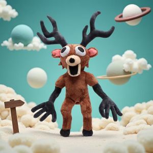 Cross-border New Product 99 Nights: Forest Obby Survival Peripheral 99 Reindeer Toy Lying Down Nighttime Style Reindeer Plush Doll