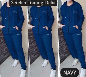 BMF - Setelan Training Delia Hoodie L XL XXL 3XL 4XL Fashion Pakaian Training Wanita Jumbo Baju Olahraga Muslim