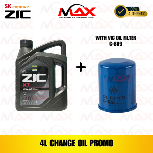 SK-ZIC 4 Liters X7 10W40 For GASOLINE Engine with C-809 Vic Oil Filter Bundle