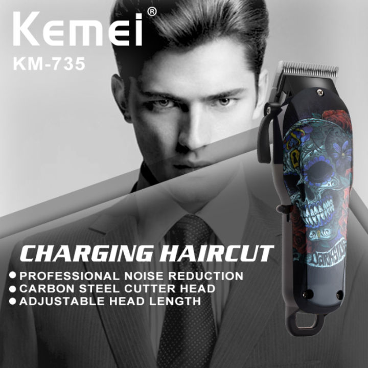 Kemei Hair Trimmer For Man Hair Clipper Km 735 Rechargeable Cordless