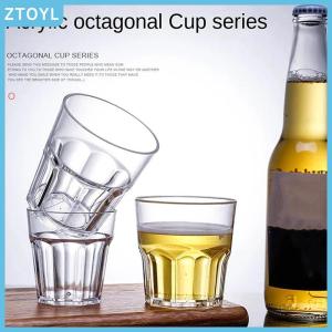 ZTOYL  Acrylic Whiskey Cups Unbreakable Transparent Beer Cup Plastic Coffee Milk Breakfast Cup Spirit Glass Drinkware Juice Tea Cup